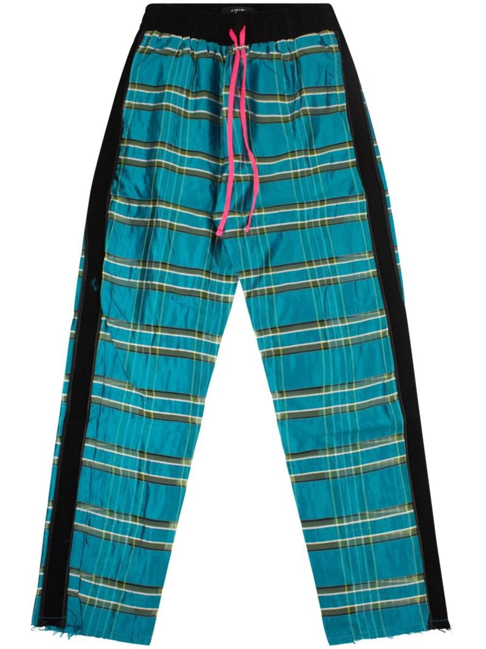 AMIRI plaid check-print silk track pants - Blue von AMIRI