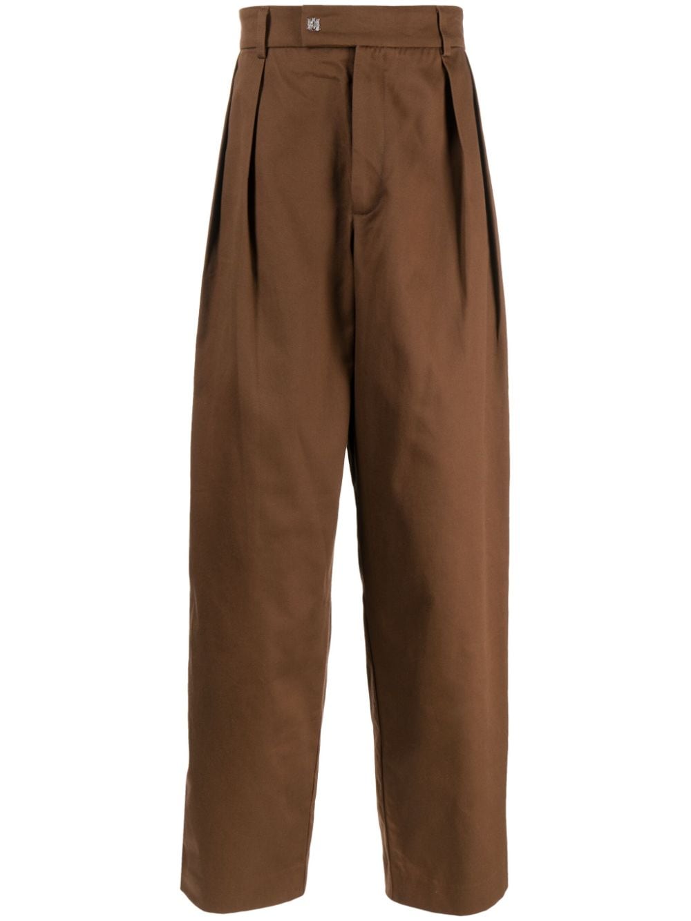 AMIRI pleat-detailing cotton straight trousers - Brown von AMIRI