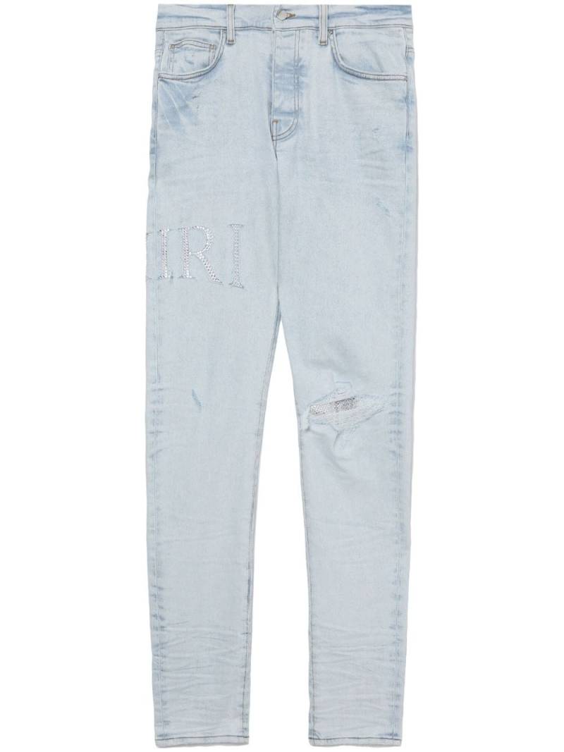 AMIRI slim-cut crystal-embellished jeans - Blue von AMIRI