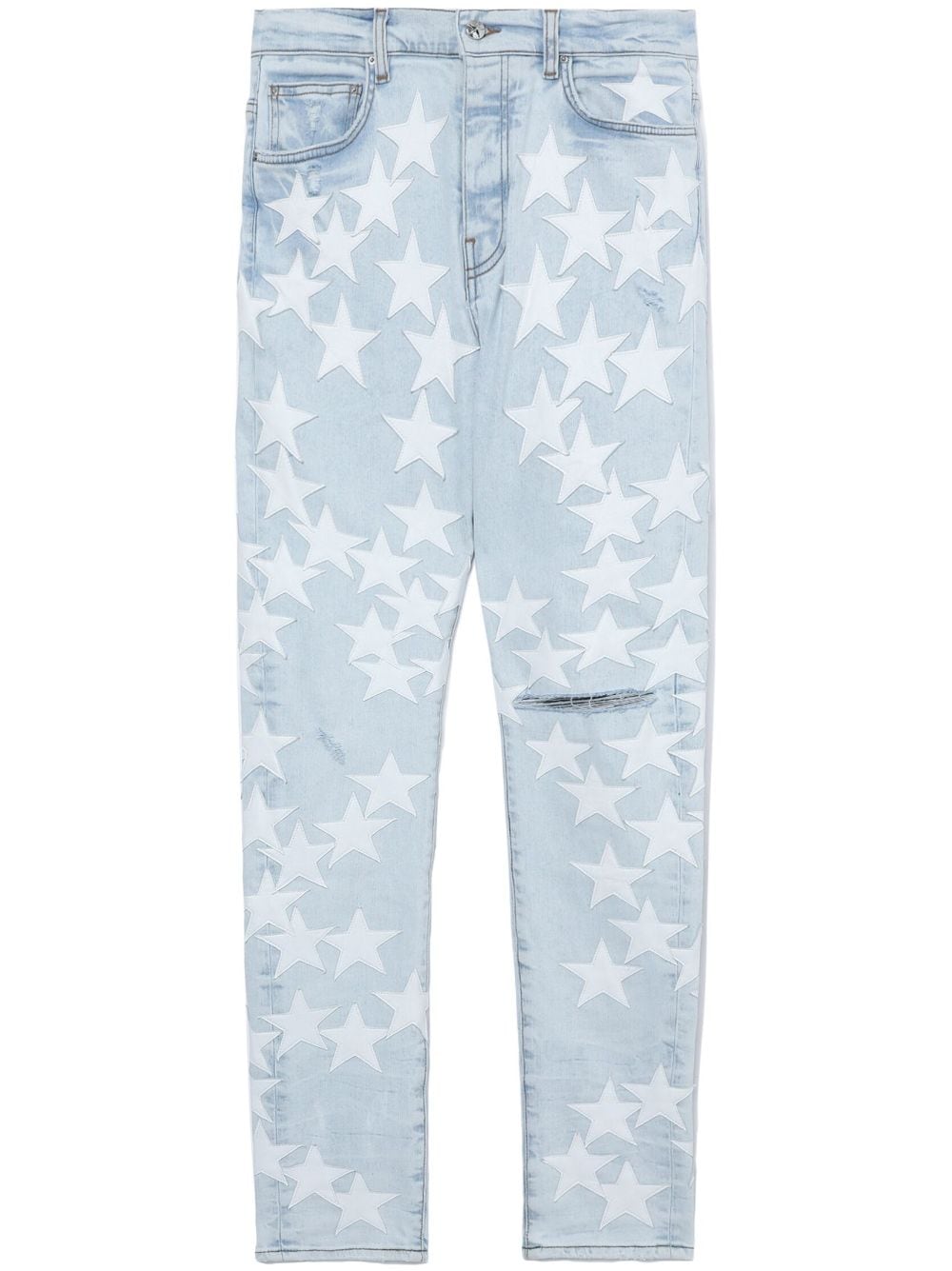 AMIRI x Chemist leather-stars skinny jeans - Blue von AMIRI