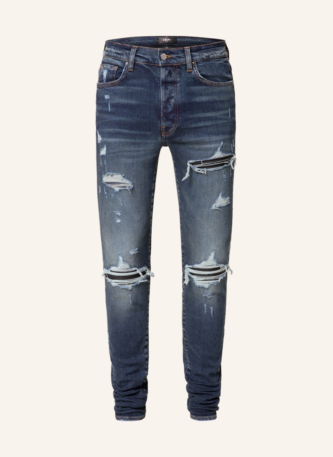 Amiri Destroyed Jeans mx1 Plaid Skinny Fit blau von AMIRI