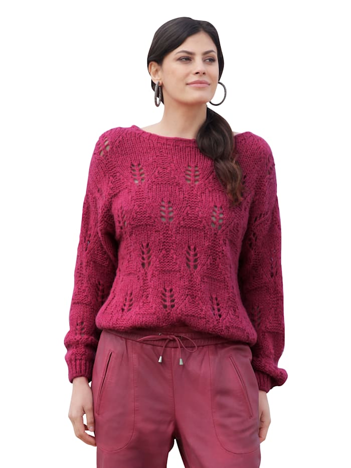 Pullover aus hochwertigem Ajourstrick AMY VERMONT Pink von AMY VERMONT