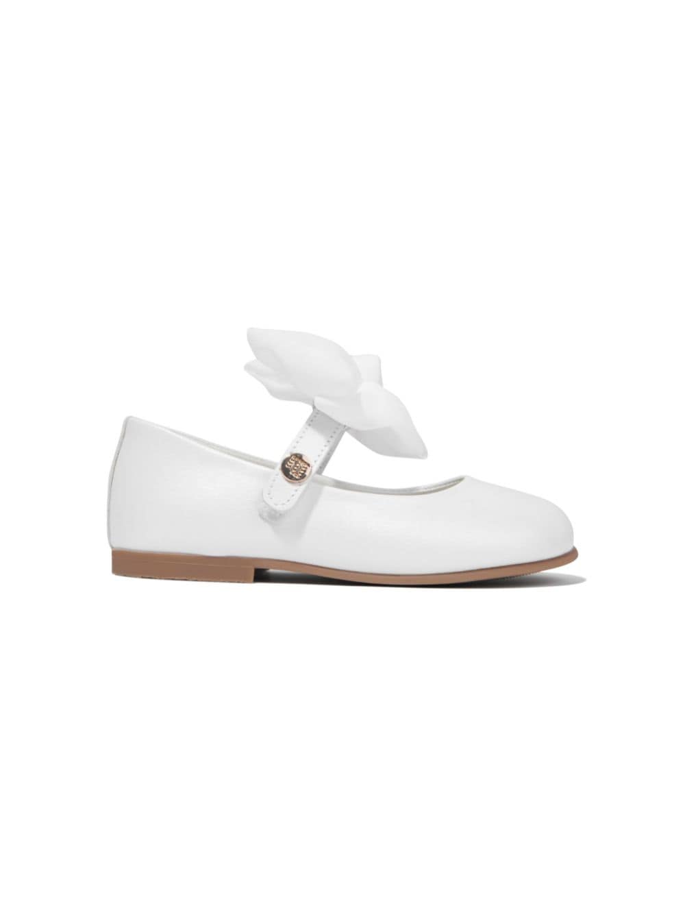 ANDANINES bow-embellished leather ballerina shoes - White von ANDANINES