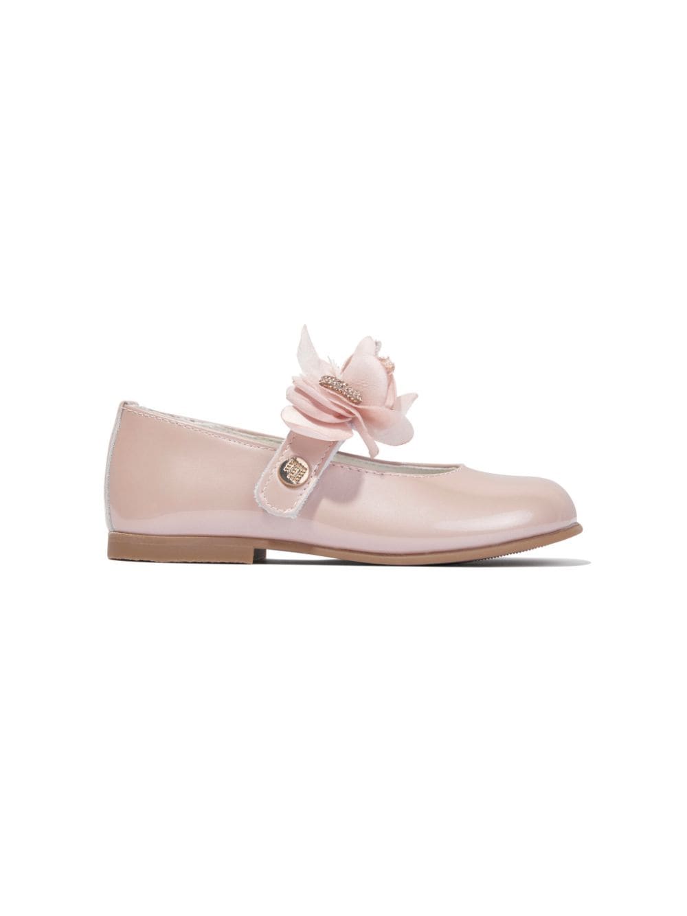 ANDANINES floral-appliqué leather ballerina shoes - Pink von ANDANINES