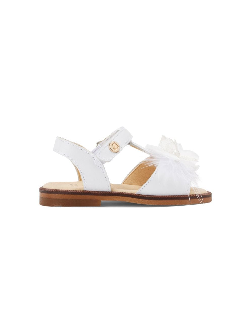 ANDANINES floral-appliqué leather sandals - White von ANDANINES