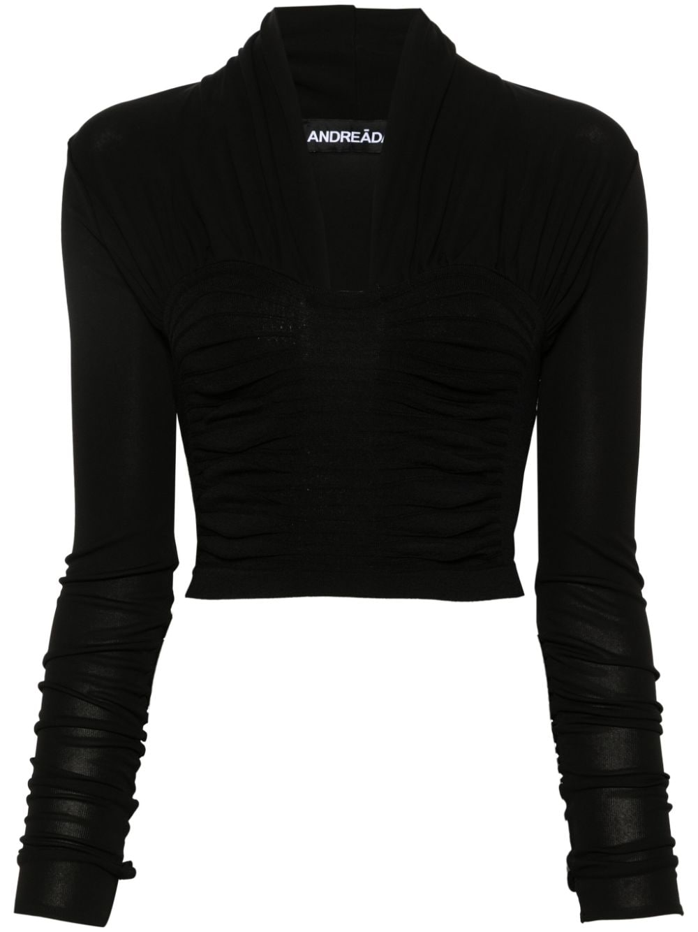 ANDREĀDAMO X Ray knitted crop top - Black von ANDREĀDAMO