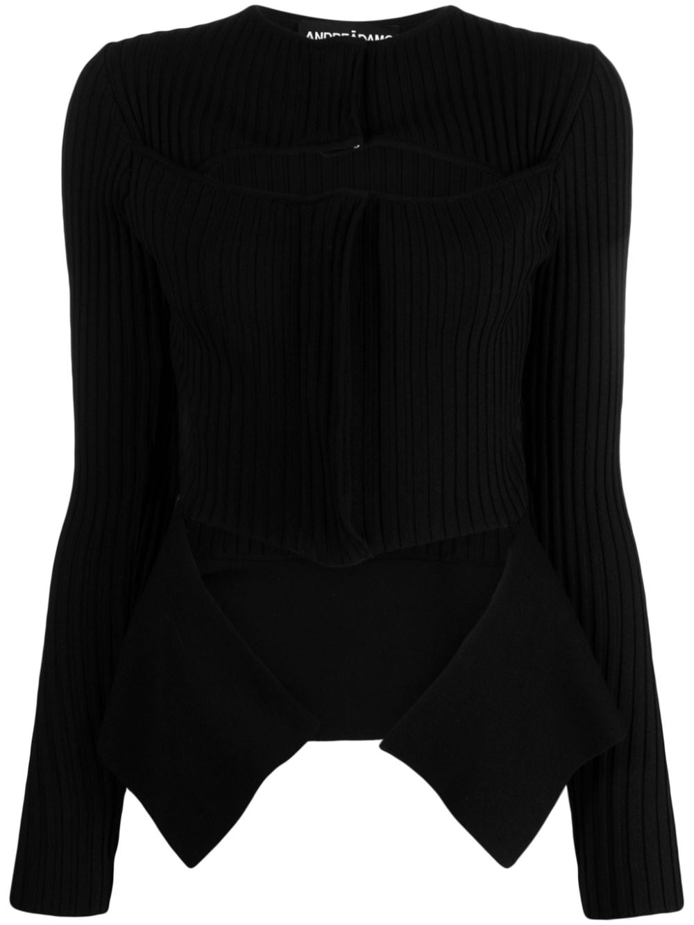 ANDREĀDAMO asymmetric cropped jumper - Black von ANDREĀDAMO