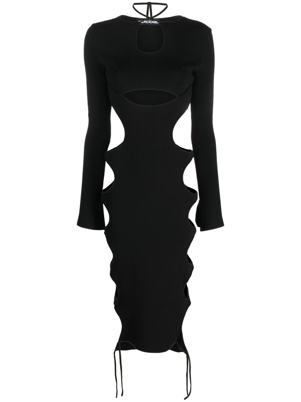 ANDREĀDAMO cut-out long-sleeve dress - Black von ANDREĀDAMO