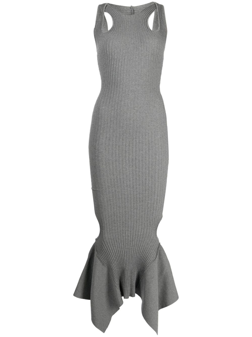 ANDREĀDAMO cut-out ribbed midi dress - Grey von ANDREĀDAMO