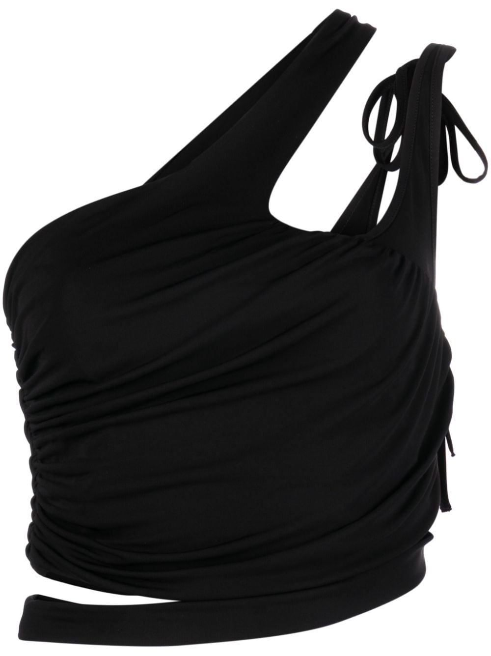 ANDREĀDAMO draped cropped top - Black von ANDREĀDAMO