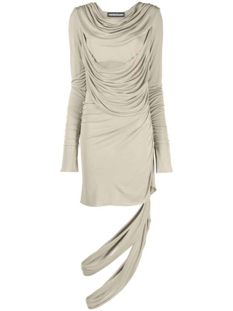 ANDREĀDAMO draped cut-out dress - Grey von ANDREĀDAMO