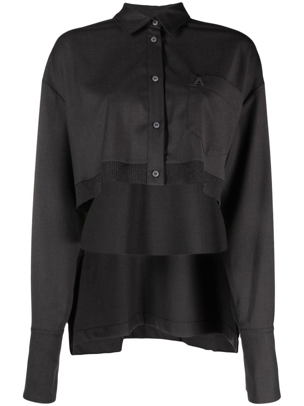 ANDREĀDAMO asymmetric cropped shirt - Grey von ANDREĀDAMO