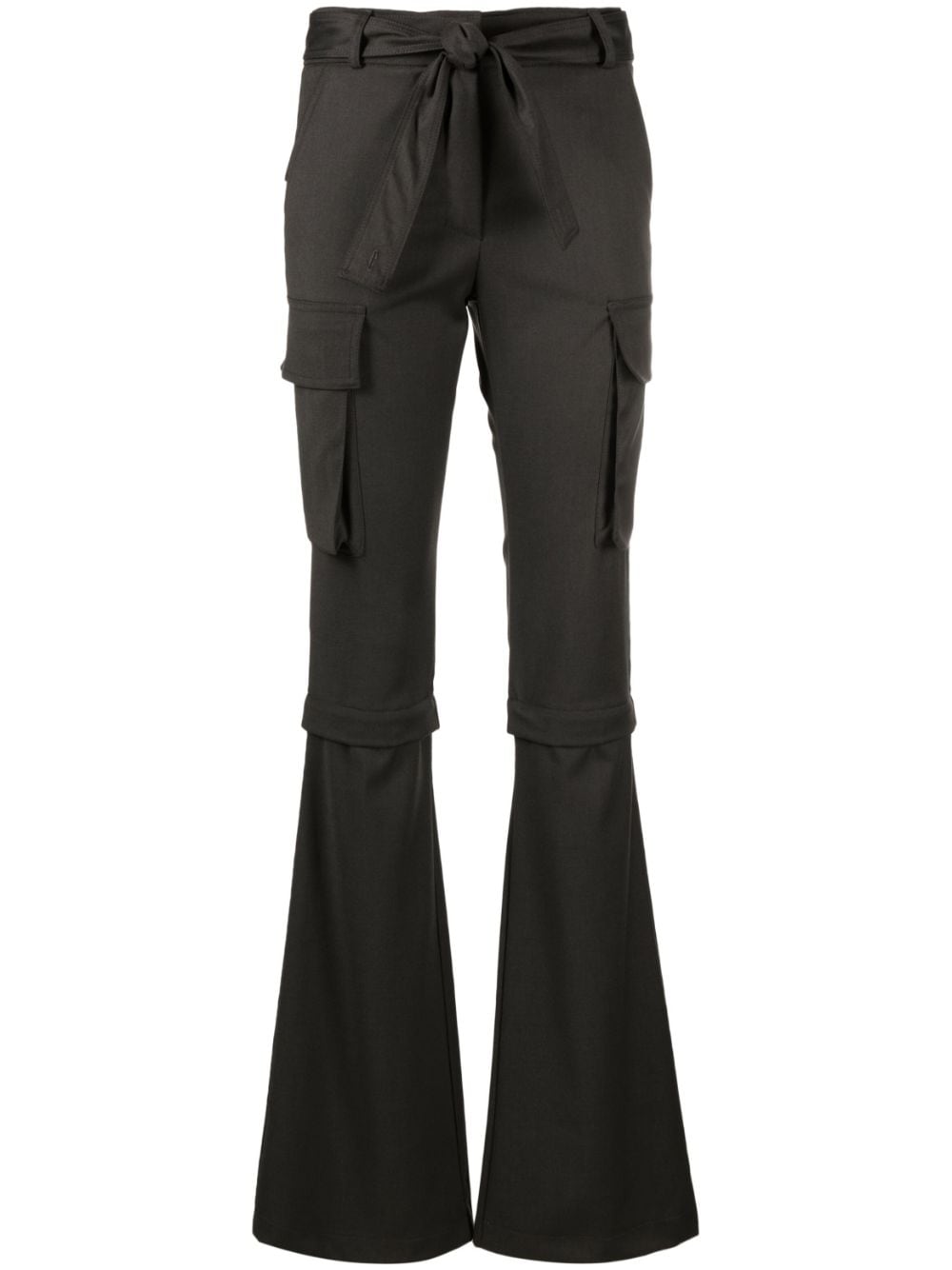 ANDREĀDAMO belted flared cargo trousers - Grey von ANDREĀDAMO