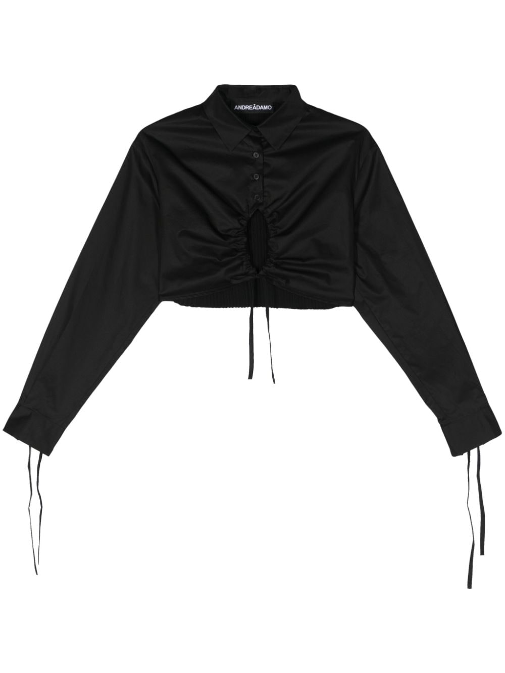 ANDREĀDAMO panelled cropped shirt - Black von ANDREĀDAMO
