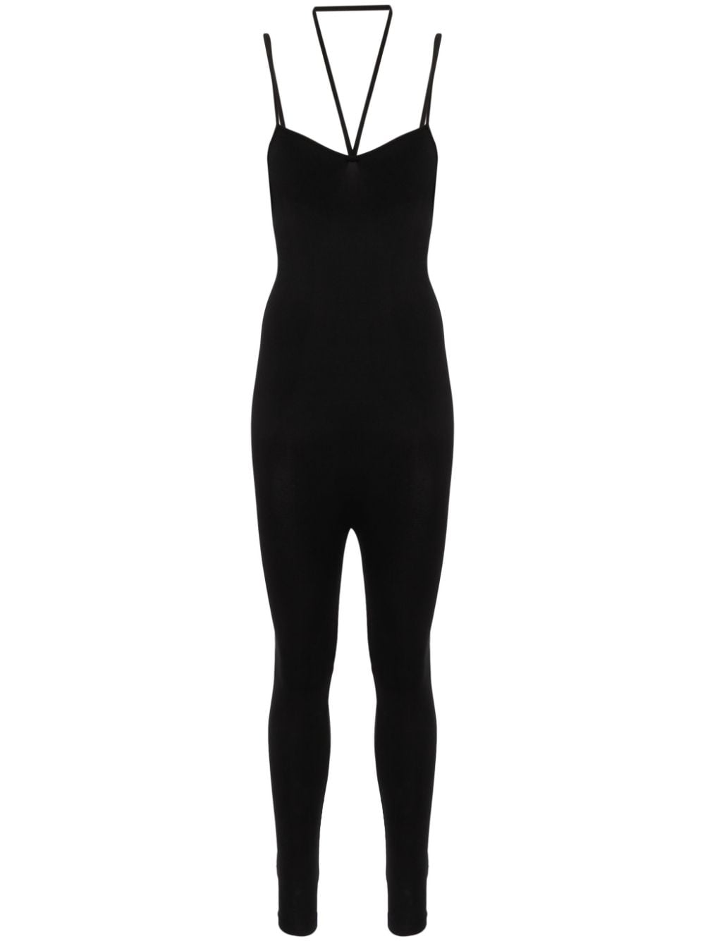 ANDREĀDAMO ribbed-detailed jumpsuit - Black von ANDREĀDAMO