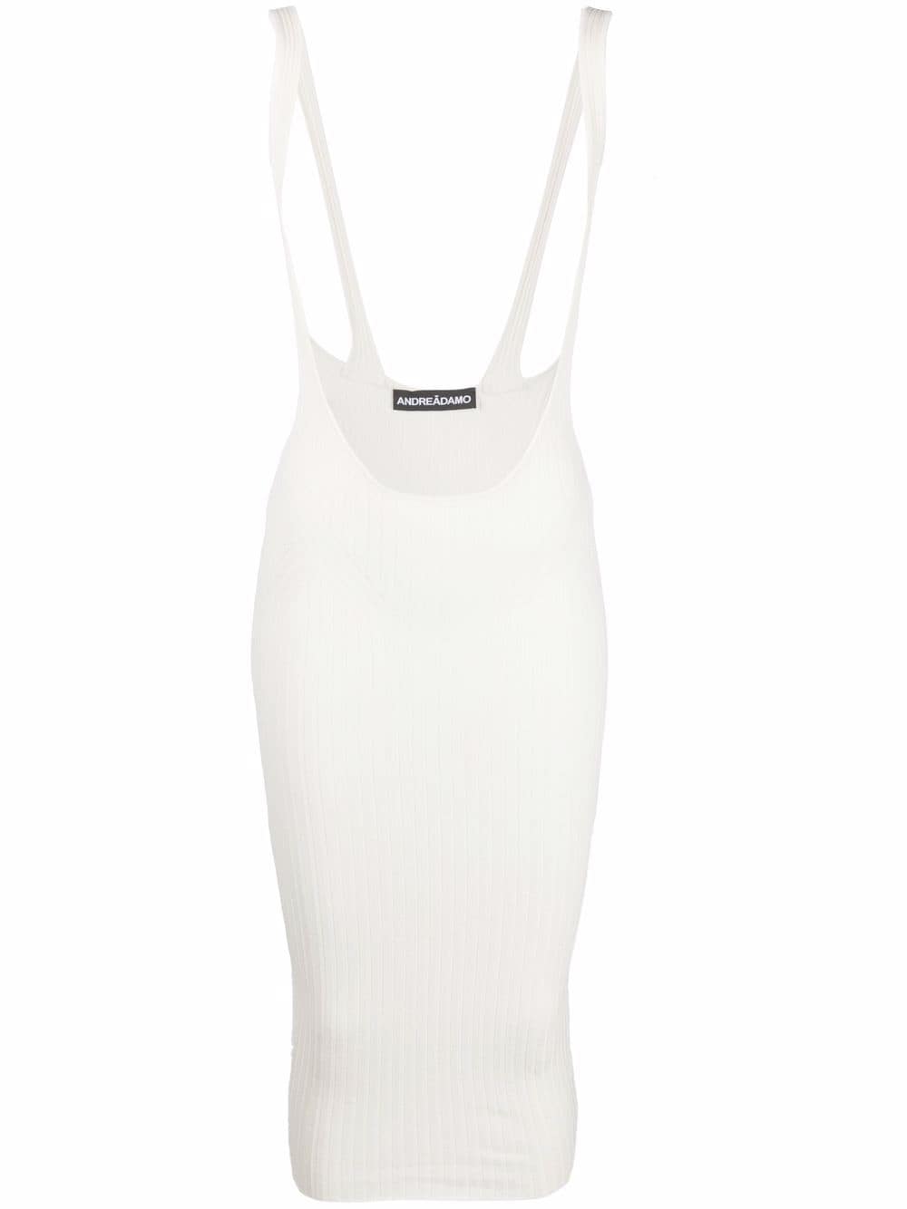 ANDREĀDAMO ribbed-knit pinafore skirt - White von ANDREĀDAMO