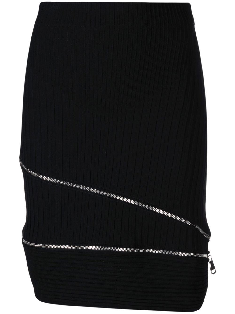ANDREĀDAMO zip-detail knitted skirt - Black von ANDREĀDAMO