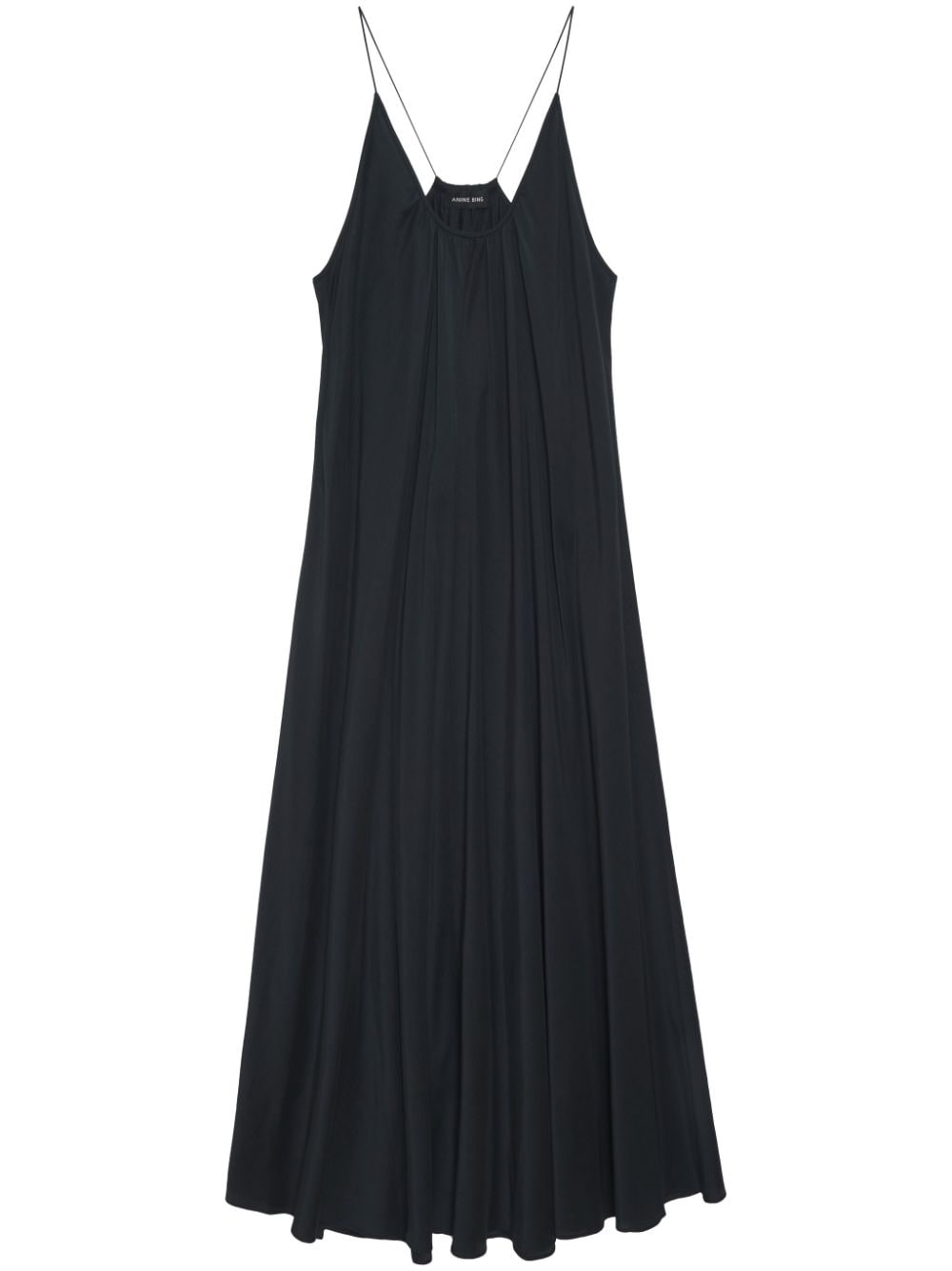 ANINE BING Aida gathered midi dress - Black von ANINE BING