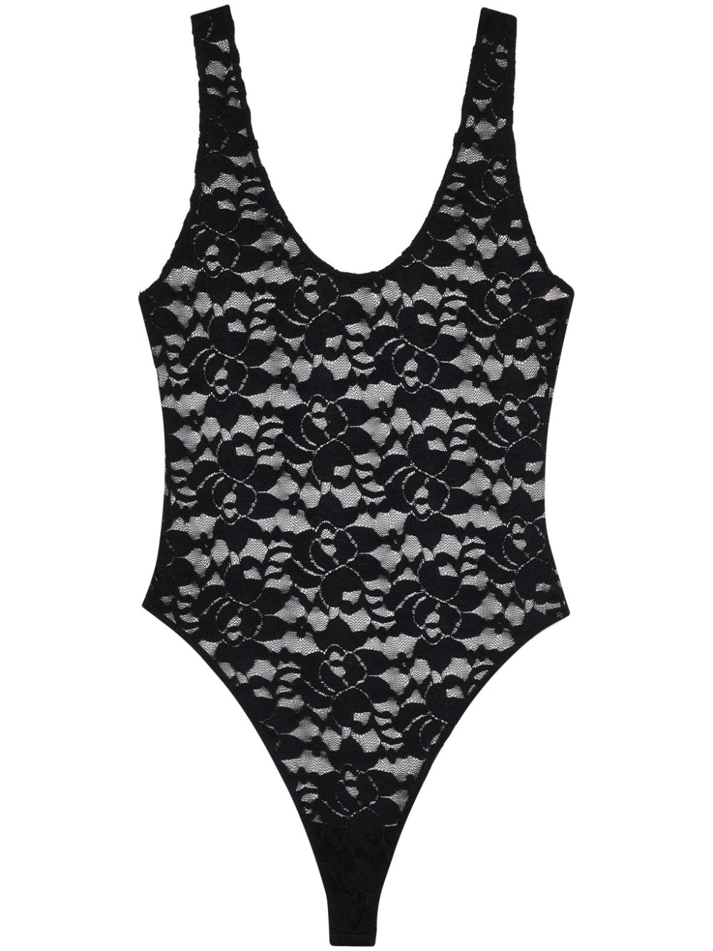 ANINE BING Alysha floral-lace bodysuit - Black von ANINE BING