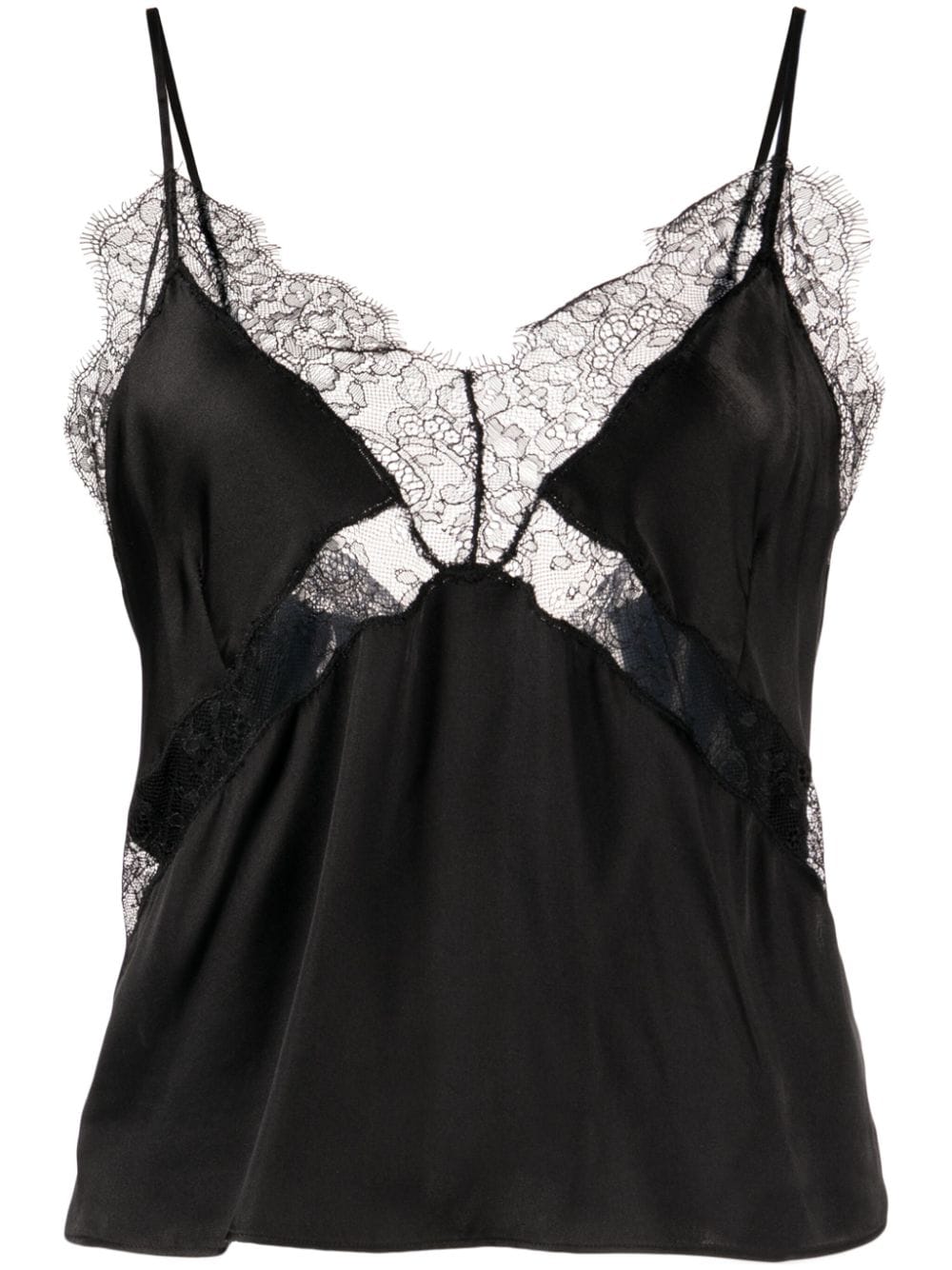 ANINE BING Amelie lace-embroidered top - Black von ANINE BING