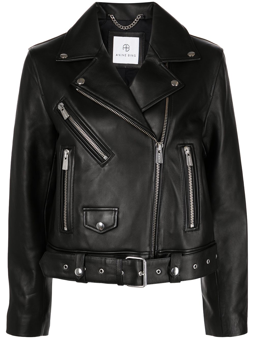 ANINE BING Benjamin leather biker jacket - Black von ANINE BING