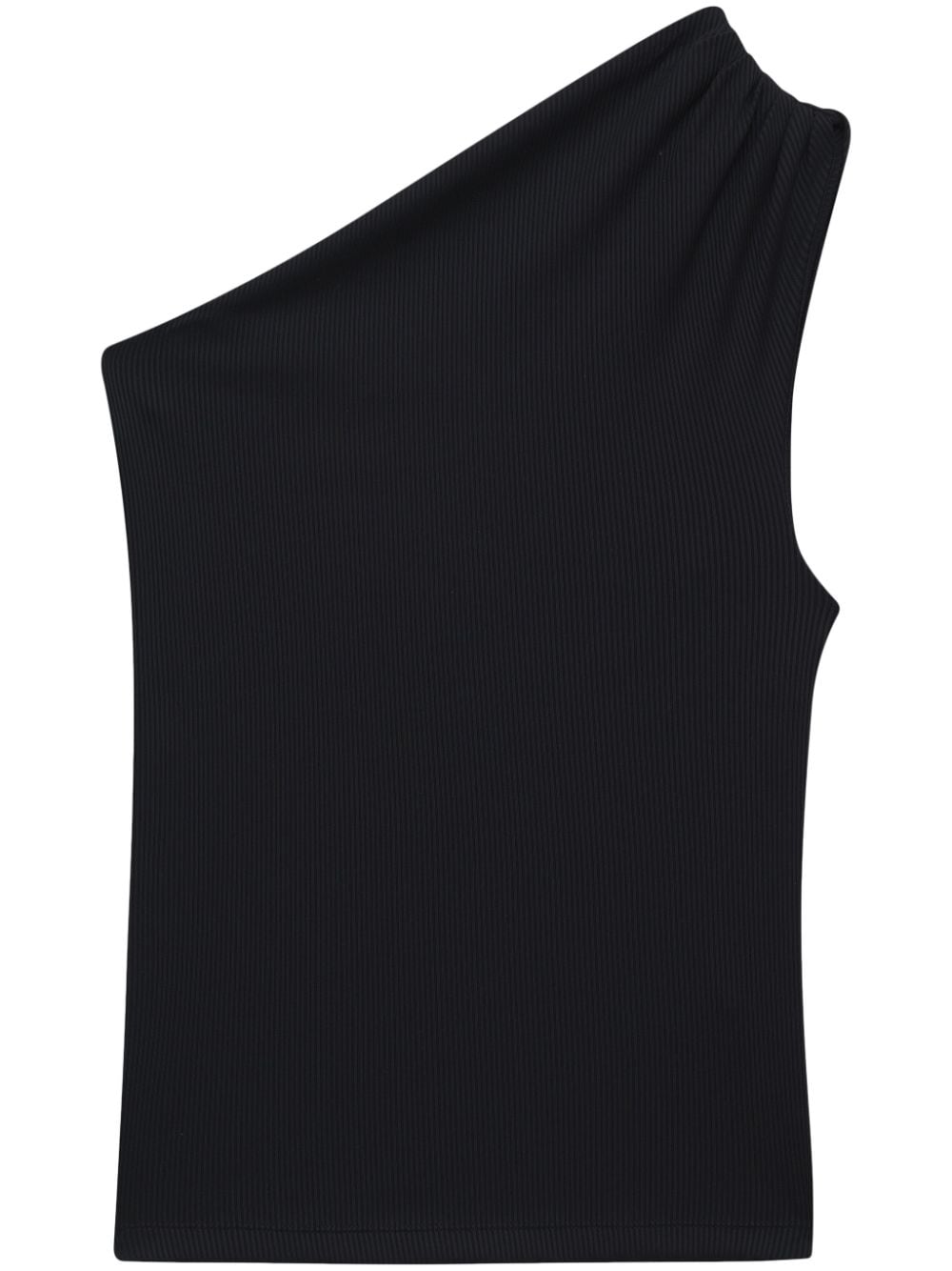 ANINE BING Camila one-shoulder ribbed top - Black von ANINE BING