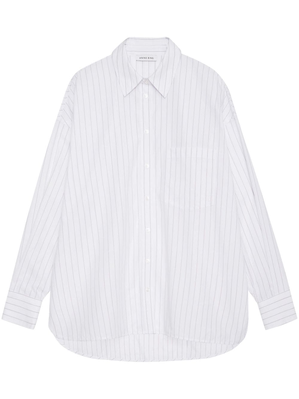 ANINE BING Chrissy striped cotton shirt - White von ANINE BING