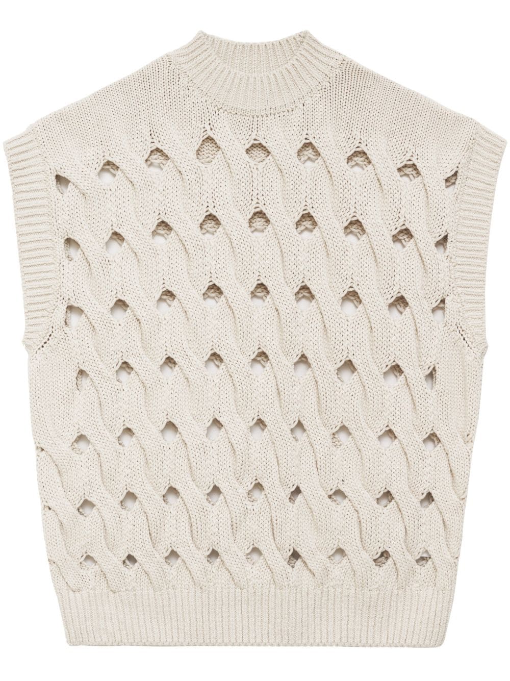 ANINE BING Dray open-knit vest - Neutrals von ANINE BING