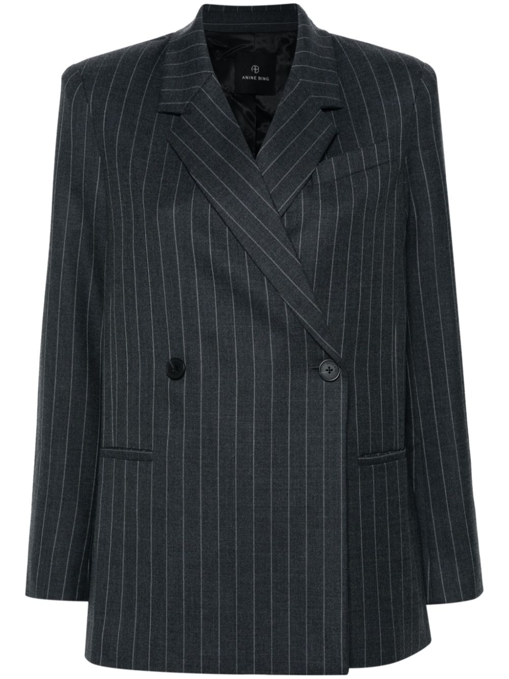 ANINE BING Kaia pinstripe blazer - Grey von ANINE BING