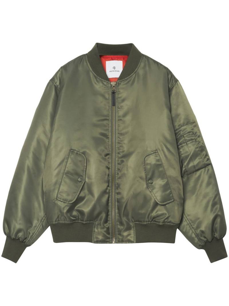 ANINE BING Leon satin bomber jacket - Green von ANINE BING