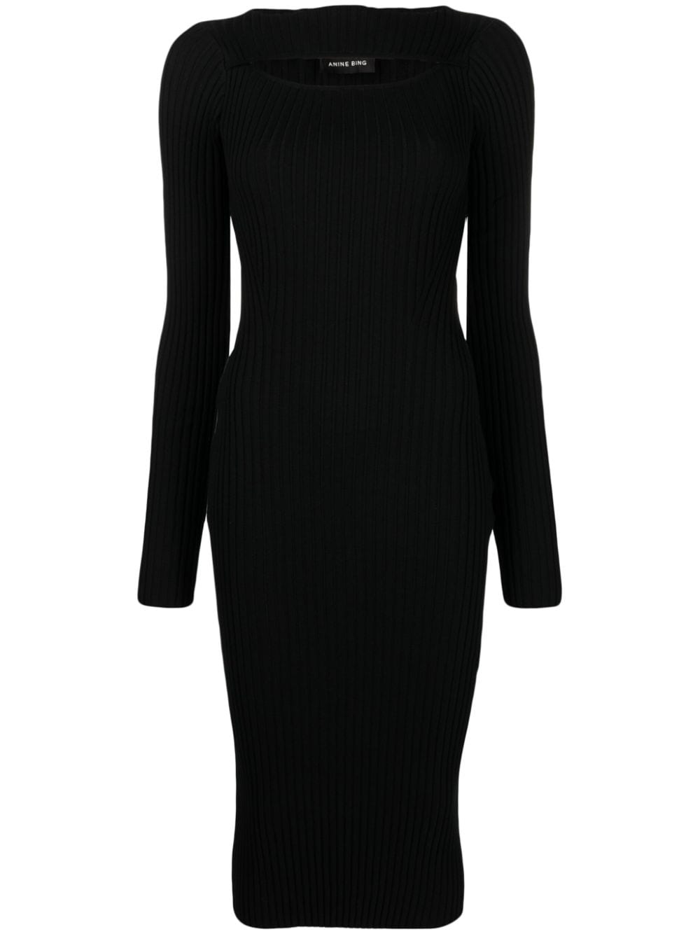 ANINE BING Lora cut-out ribbed dress - Black von ANINE BING