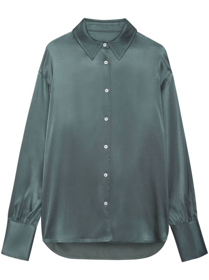 ANINE BING Monica silk shirt - Green von ANINE BING