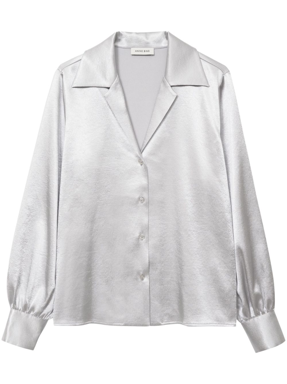 ANINE BING Mylah satin shirt - Silver von ANINE BING