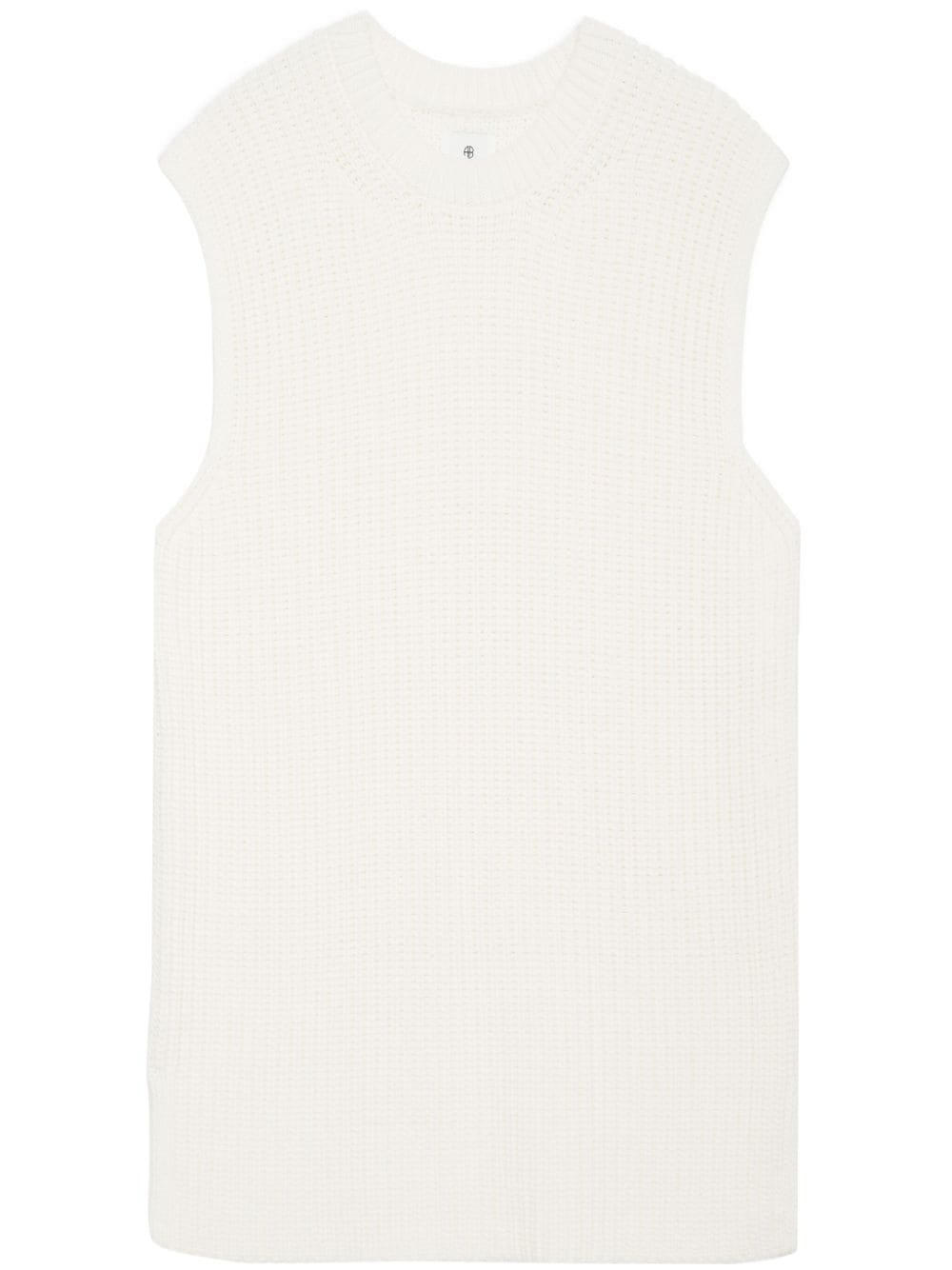 ANINE BING Olivier cable-knit vest - White von ANINE BING
