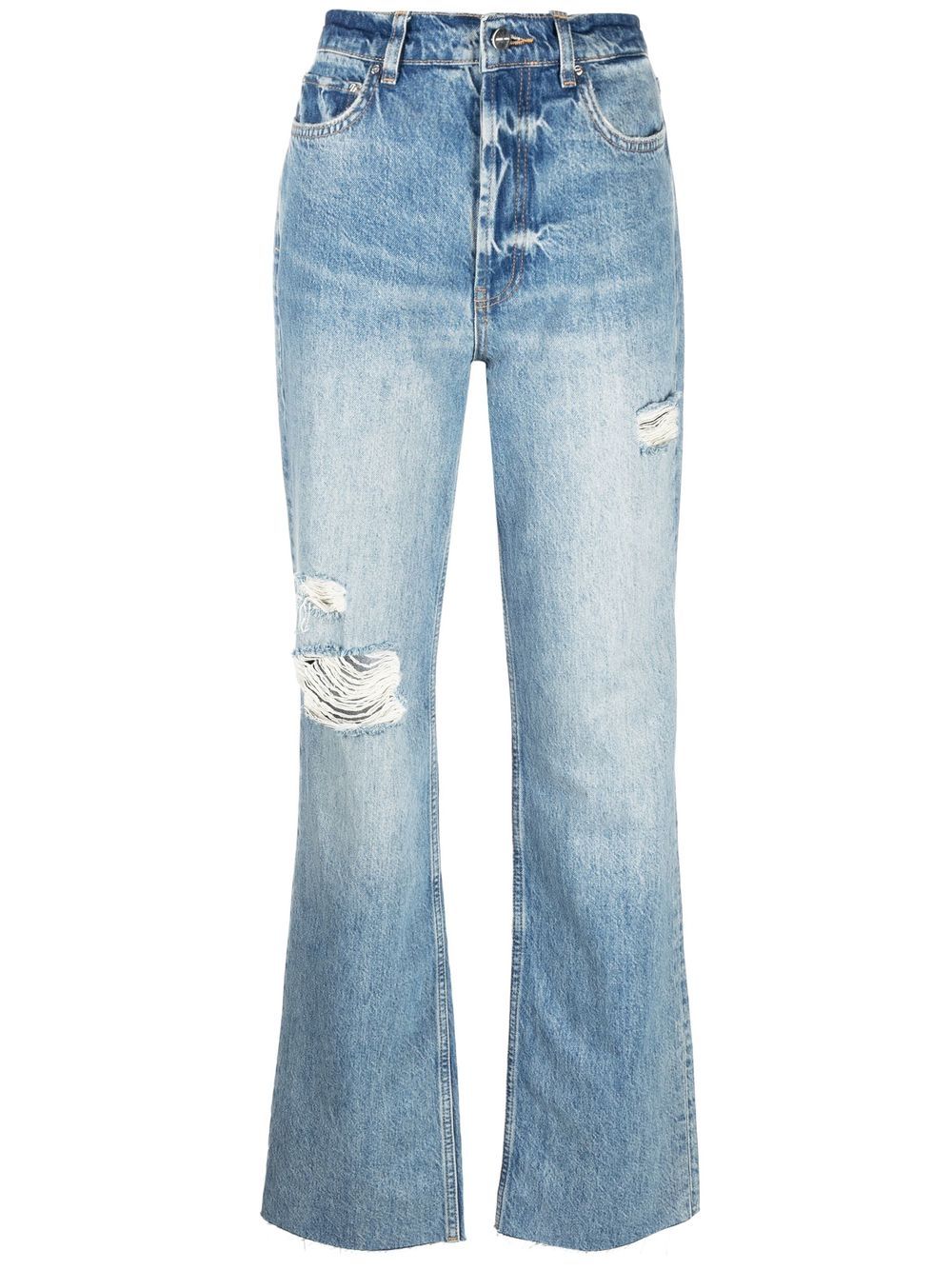 ANINE BING Olsen ripped straight-leg jeans - Blue von ANINE BING