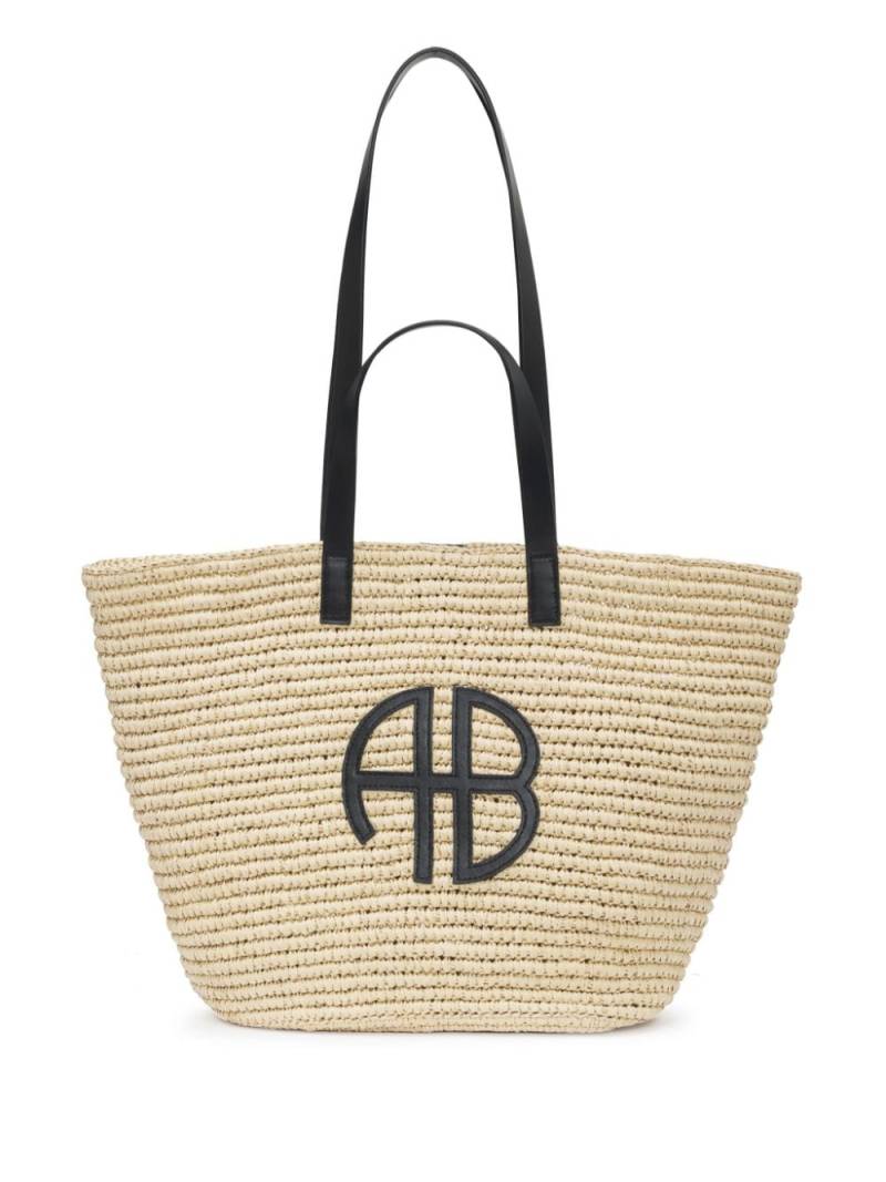 ANINE BING Palermo raffia tote bag - Neutrals von ANINE BING