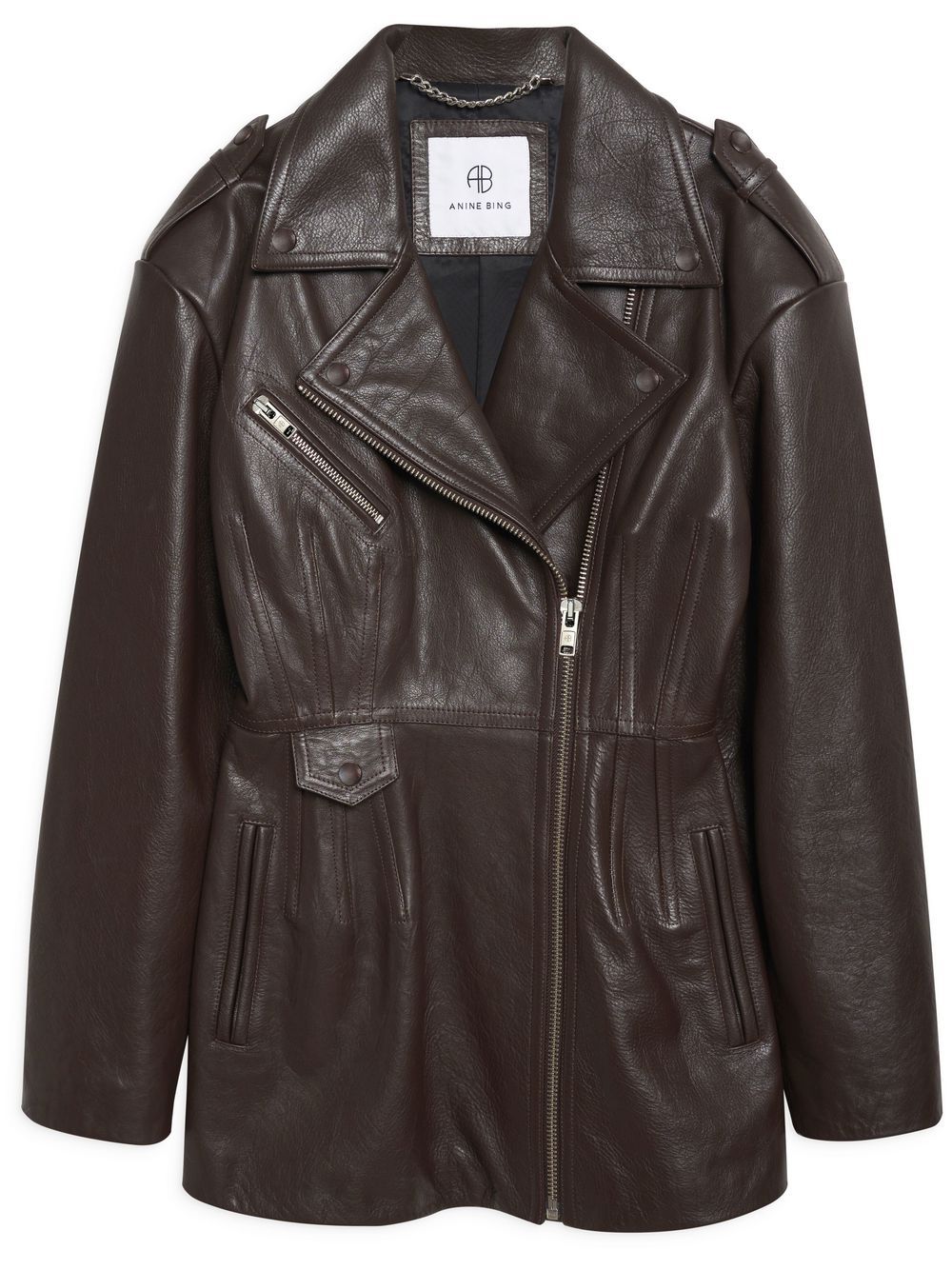 ANINE BING Raven leather biker jacket - Brown von ANINE BING