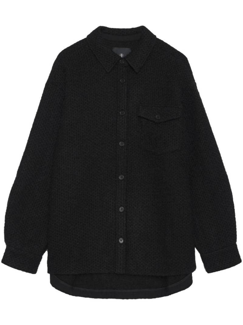 ANINE BING Simon woven shirt jacket - Black von ANINE BING