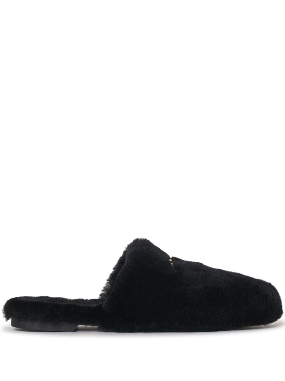 ANINE BING link-detail shearling mules - Black von ANINE BING