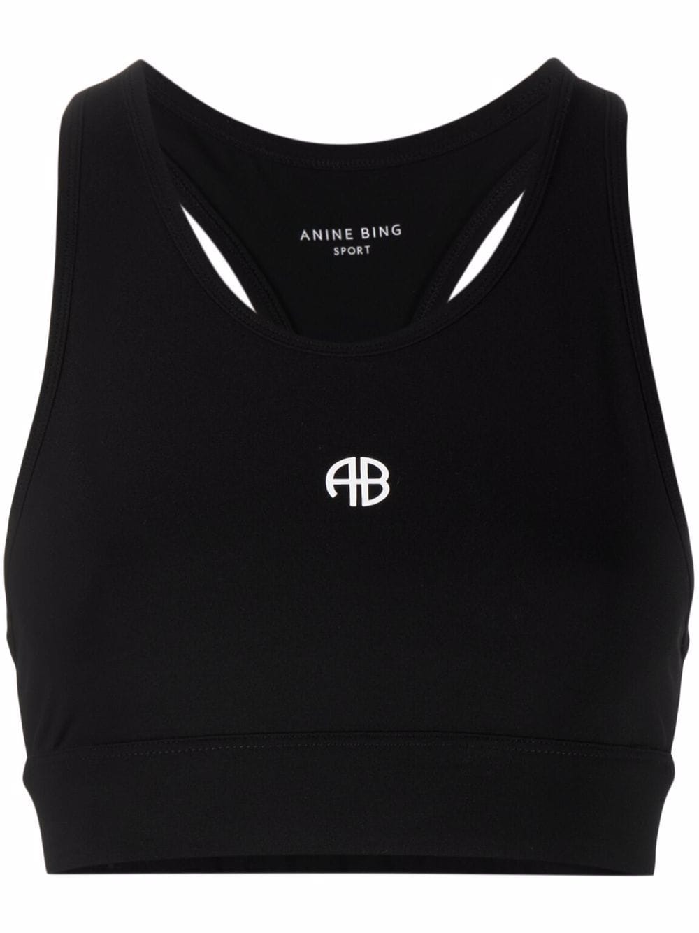 ANINE BING logo-print sports bra - Black von ANINE BING