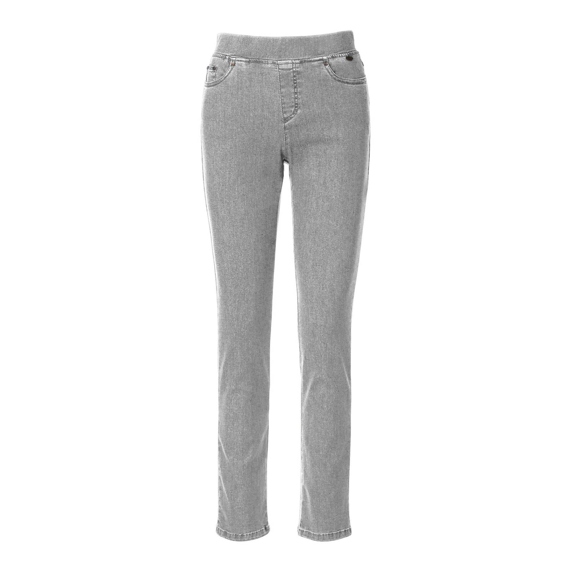 Jeans, Slim Fit Damen Silber 44 von ANNA MONTANA