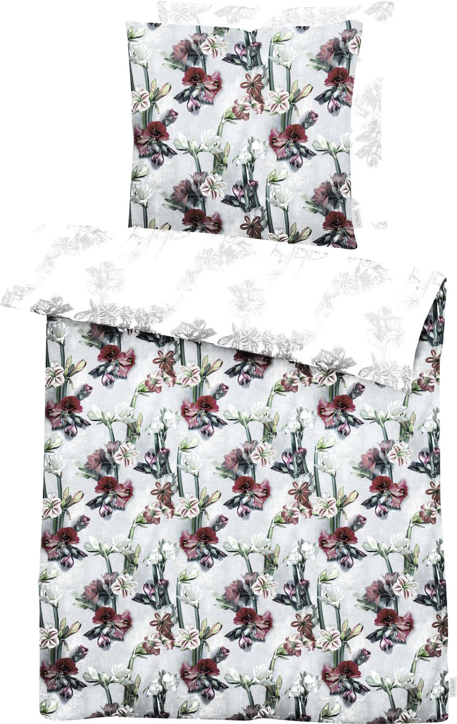 APELT Wendebettwäsche »Vivienne«, (2 tlg.), Design Bettwäsche mit Blütenallover der Trendblüte Amaryllis von APELT