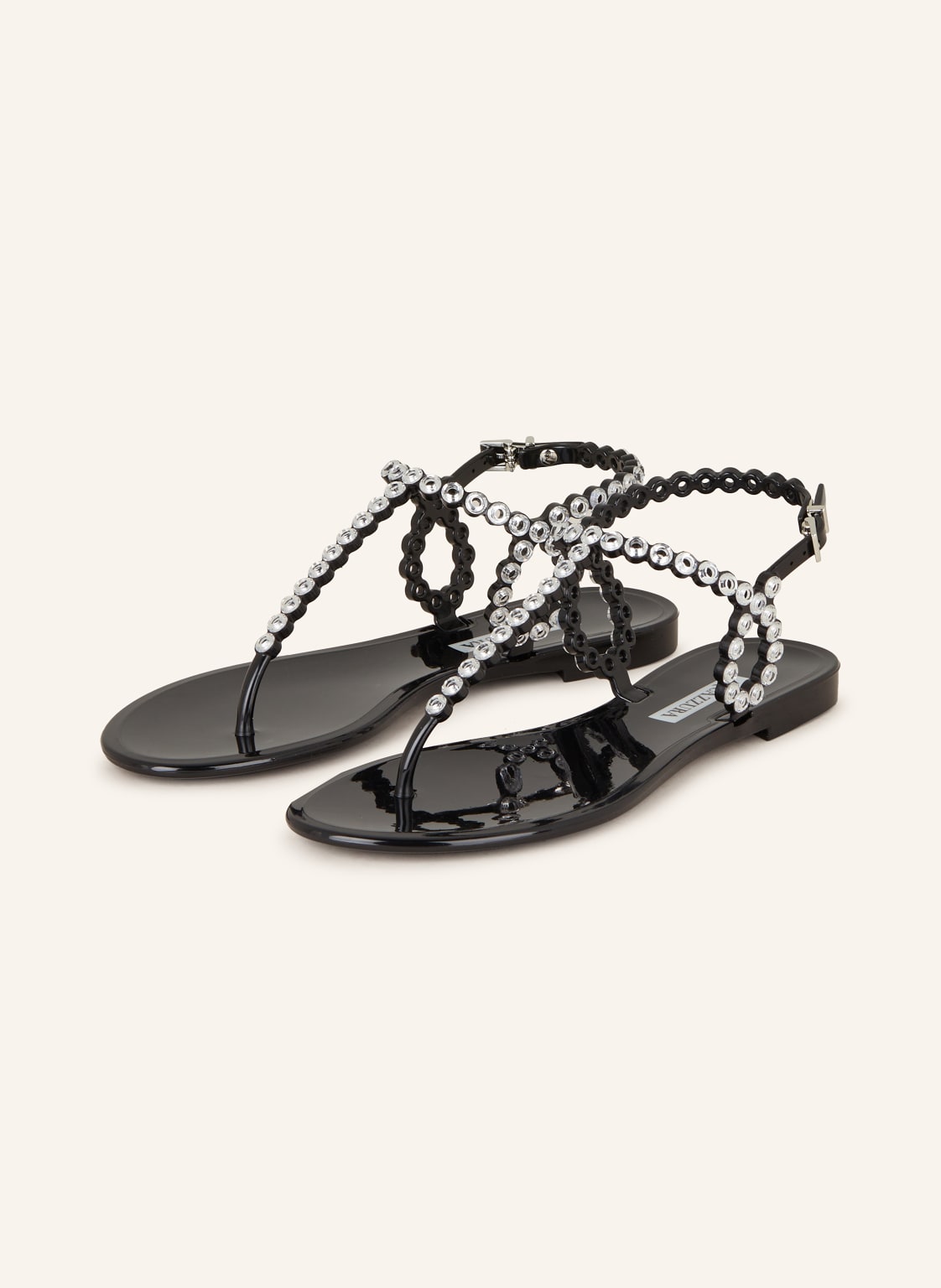 Aquazzura Zehentrenner Almost Bare Crystal Jelly Mit Schmucksteinen schwarz von AQUAZZURA