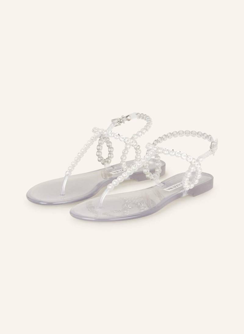 Aquazzura Zehentrenner Almost Bare Crystal Jelly Mit Schmucksteinen weiss von AQUAZZURA