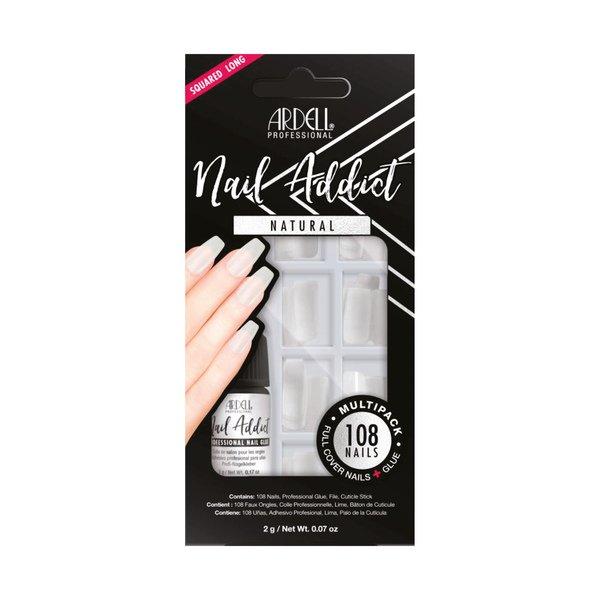 Nail Addict Natural Squared Long Multipack Damen Weiss Set von ARDELL