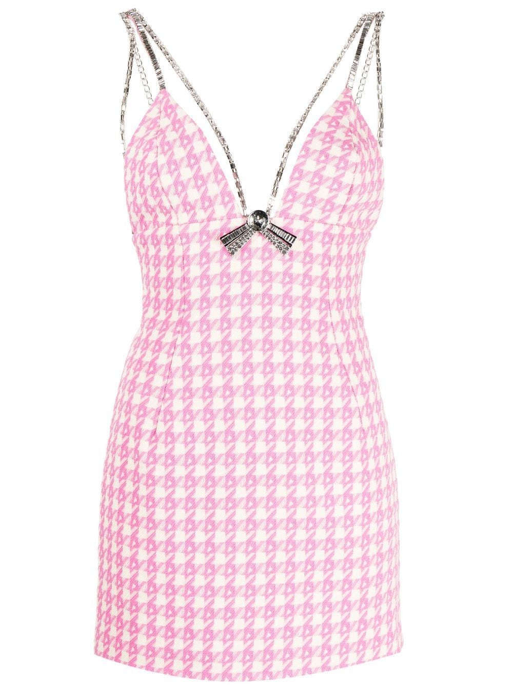 AREA Deco Bow houndstooth minidress - Pink von AREA