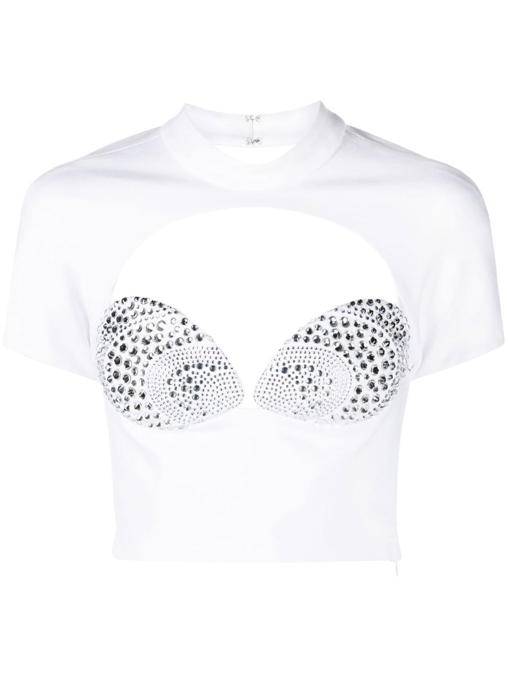 AREA Mussel Cup crystal-embellished top - WHITE von AREA