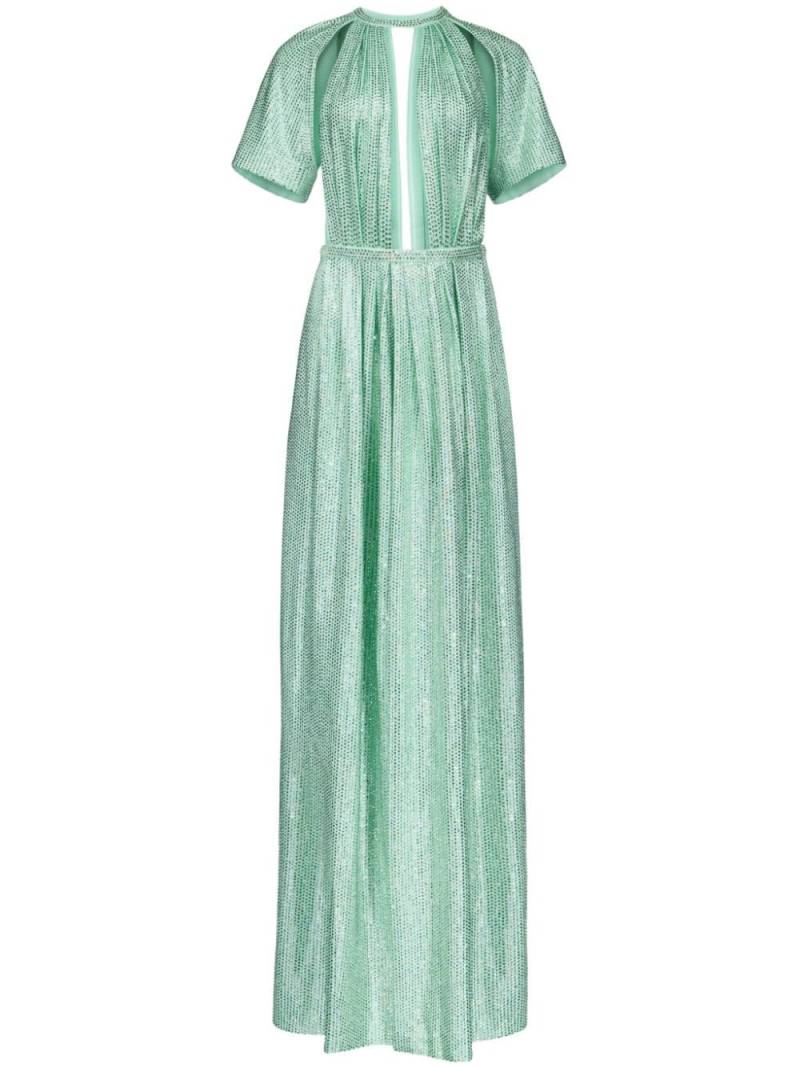 AREA crystal-embellished T-shirt gown - Green von AREA