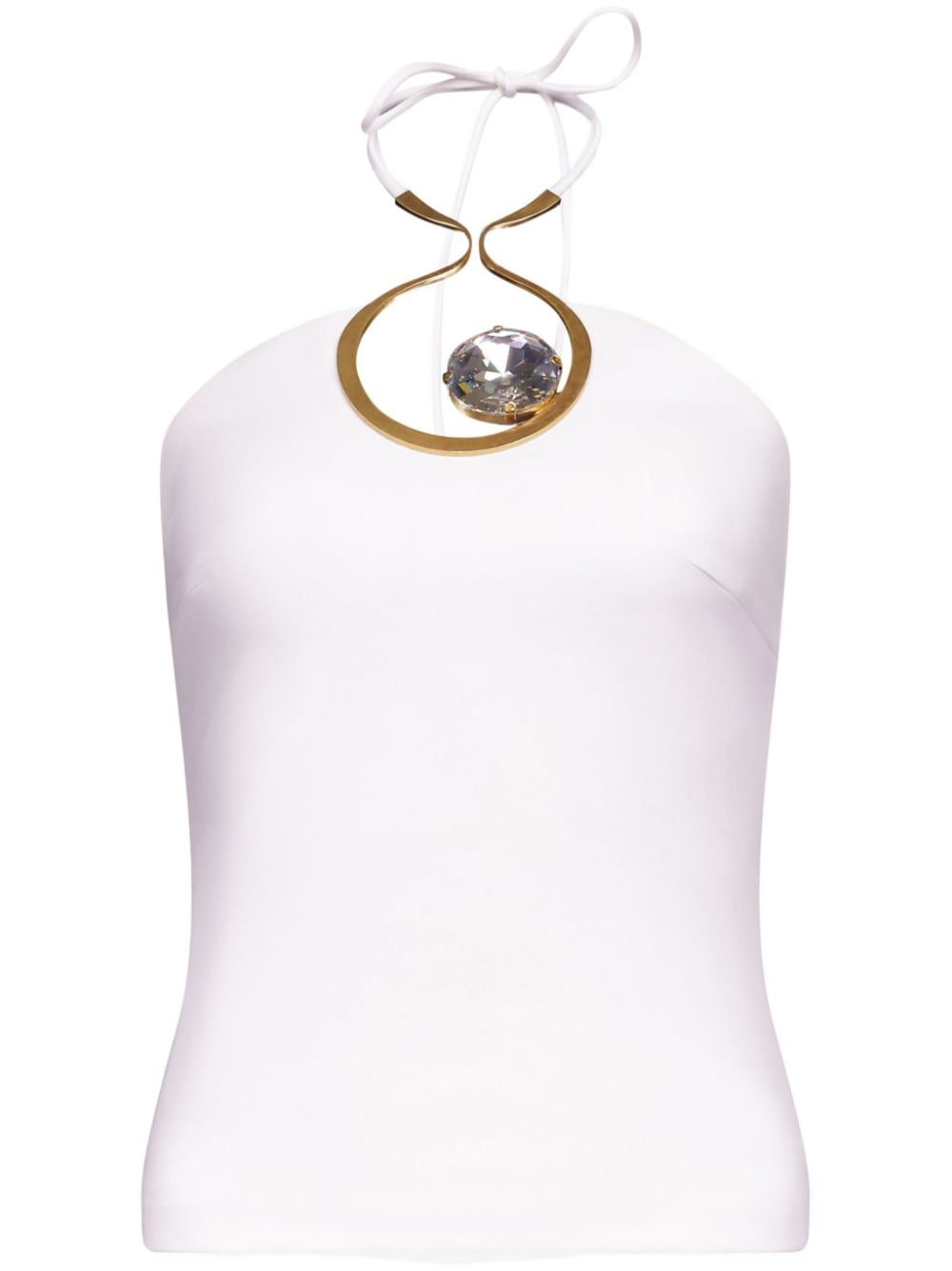 AREA crystal-embellished halter top - White von AREA