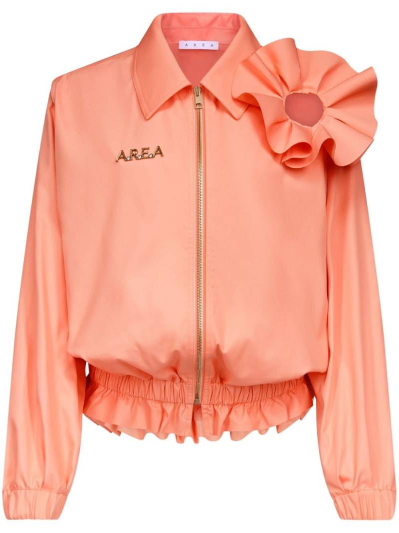 AREA floral-appliqué ruffled jacket - Pink von AREA